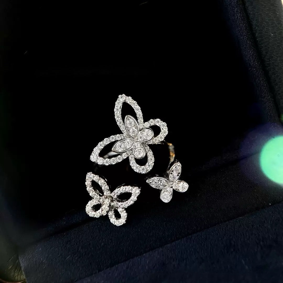 Triple Butterfly Ring