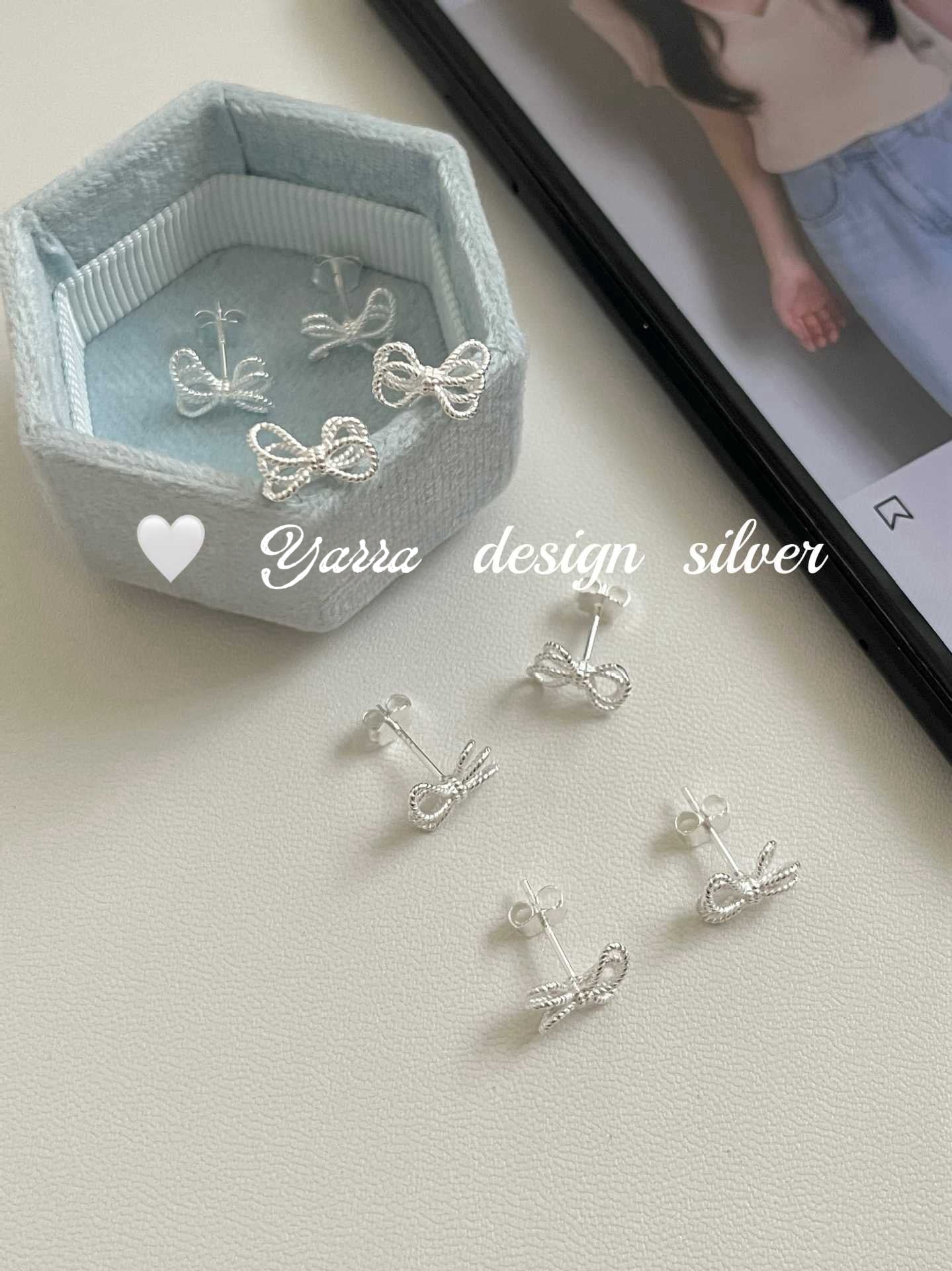 S925 Sterling Silver Layered Hollow Bow & Twist Knot Stud Earrings