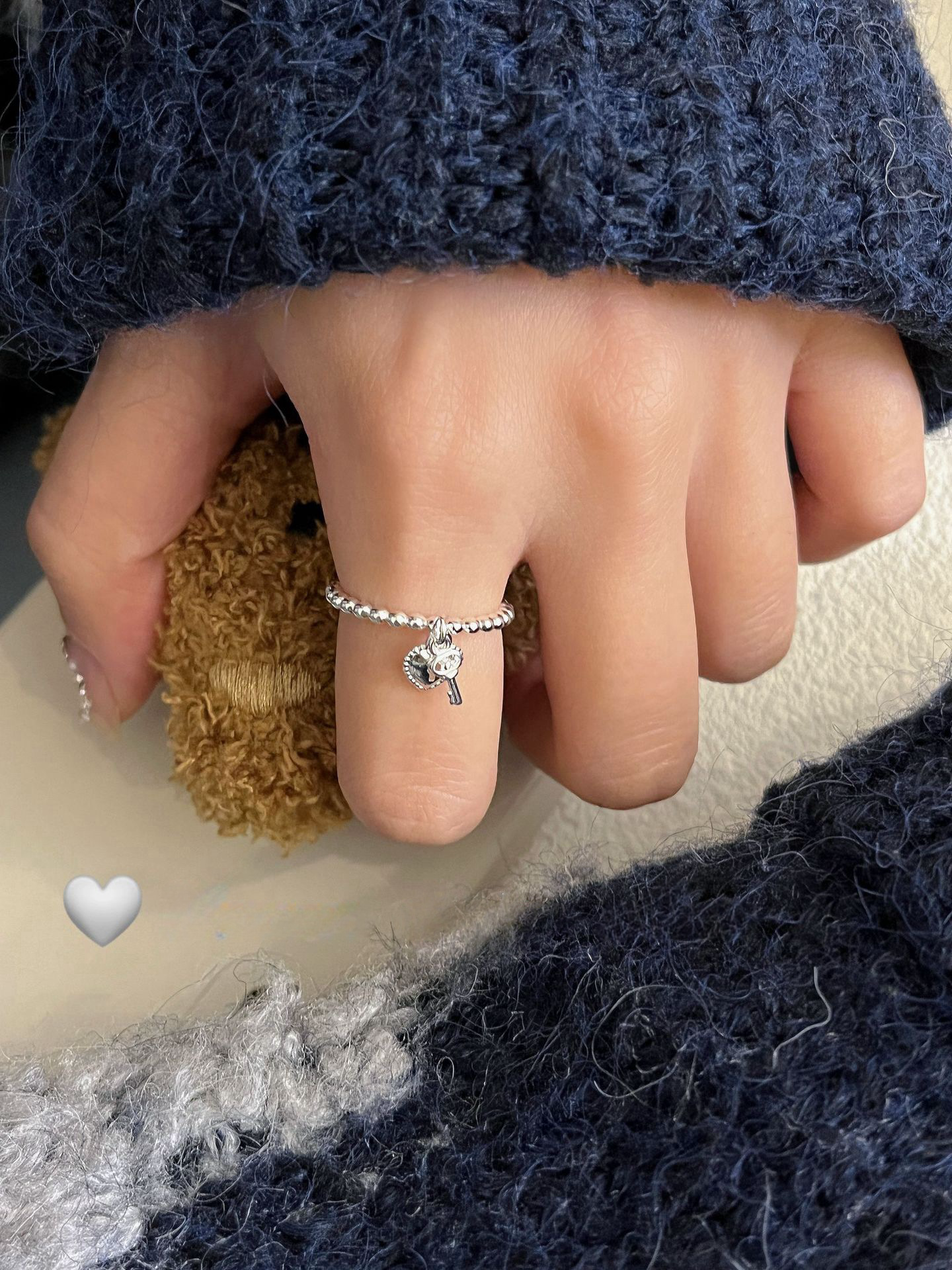 Heart Key Open Ring