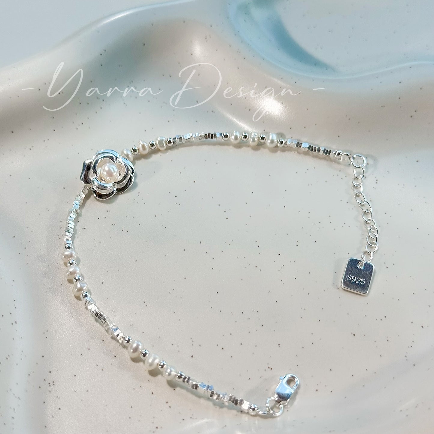 Camellia Pearl S925 Sterling Silver Bracelet