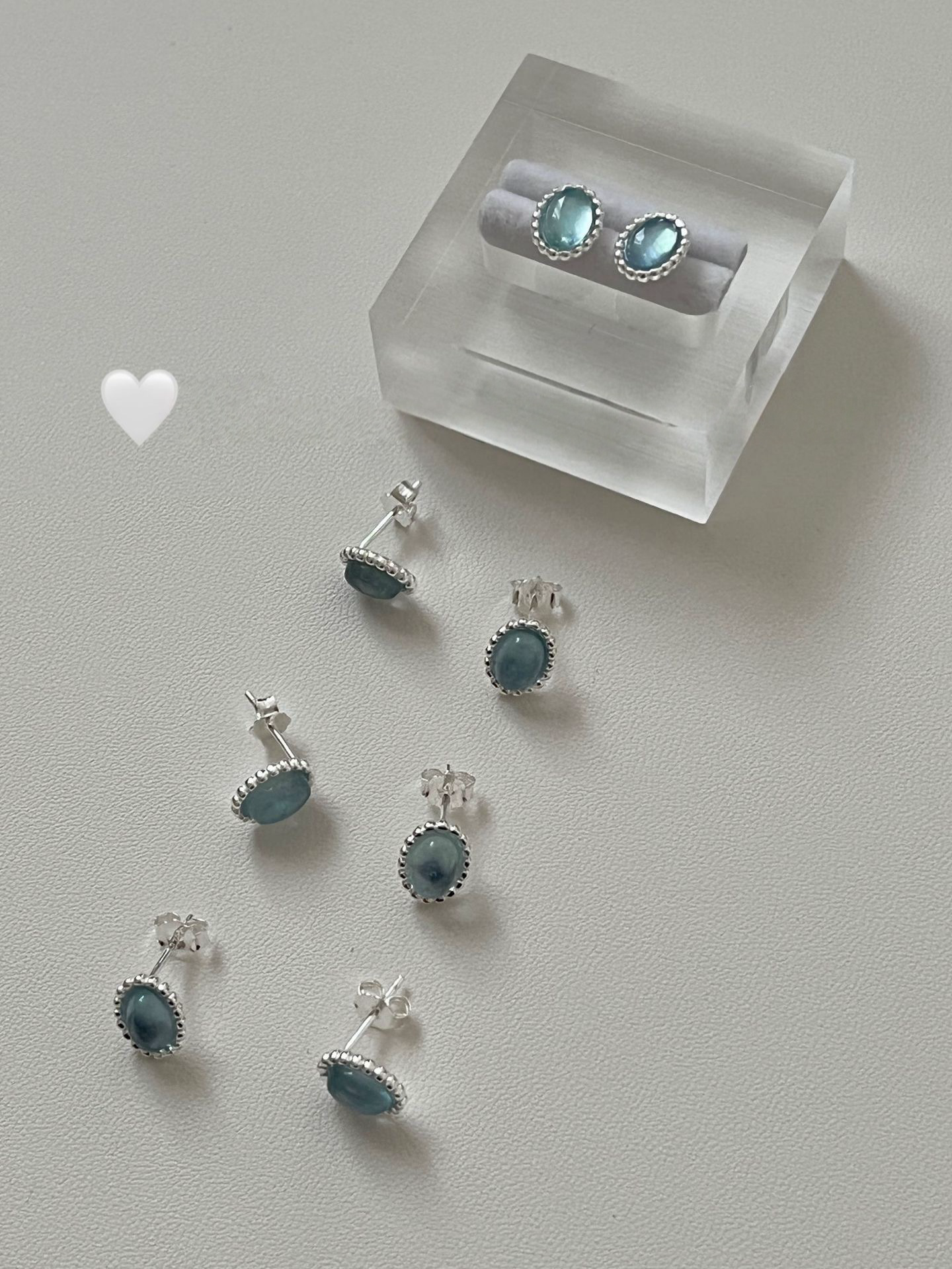 Oval Aquamarine Stud Earrings