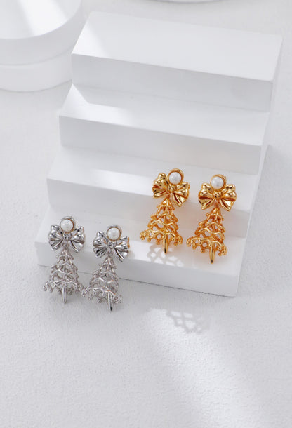【Premium quality】925 Sterling Silver Christmas Tree Earrings