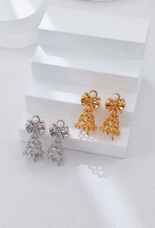 【Premium quality】925 Sterling Silver Christmas Tree Earrings