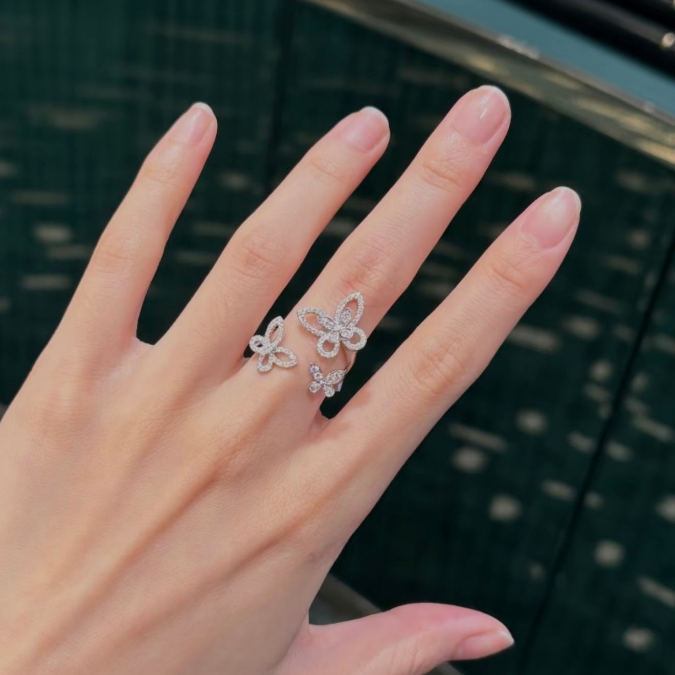 Triple Butterfly Ring