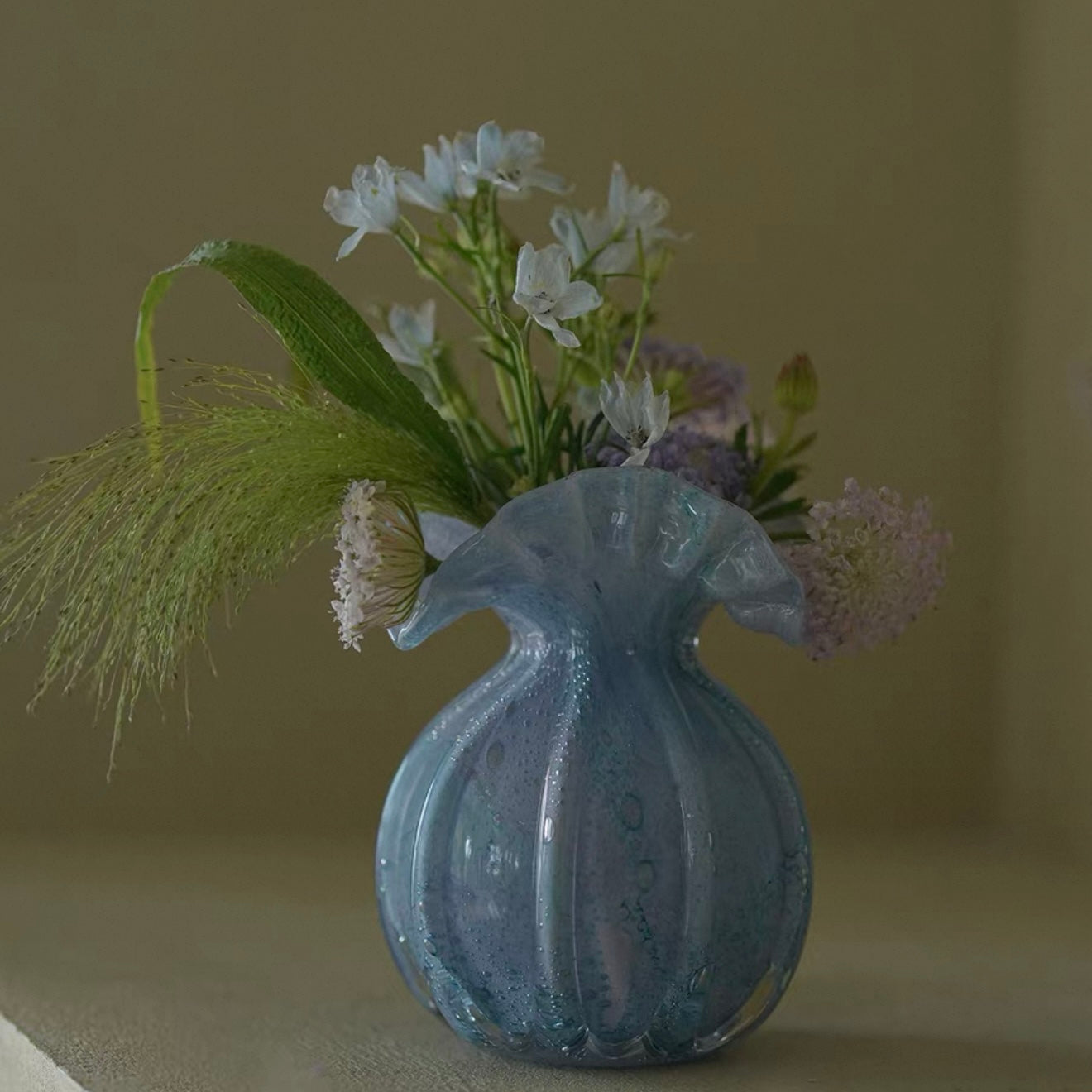 Handcrafted Glass Vase - Indigo