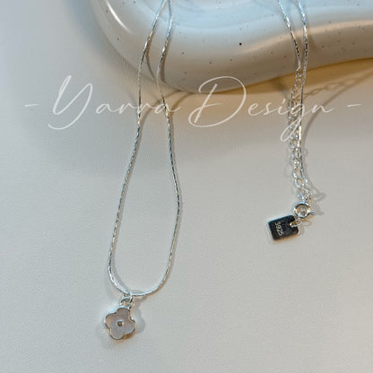 Sterling Silver Dainty Four Leaf Clover Necklace