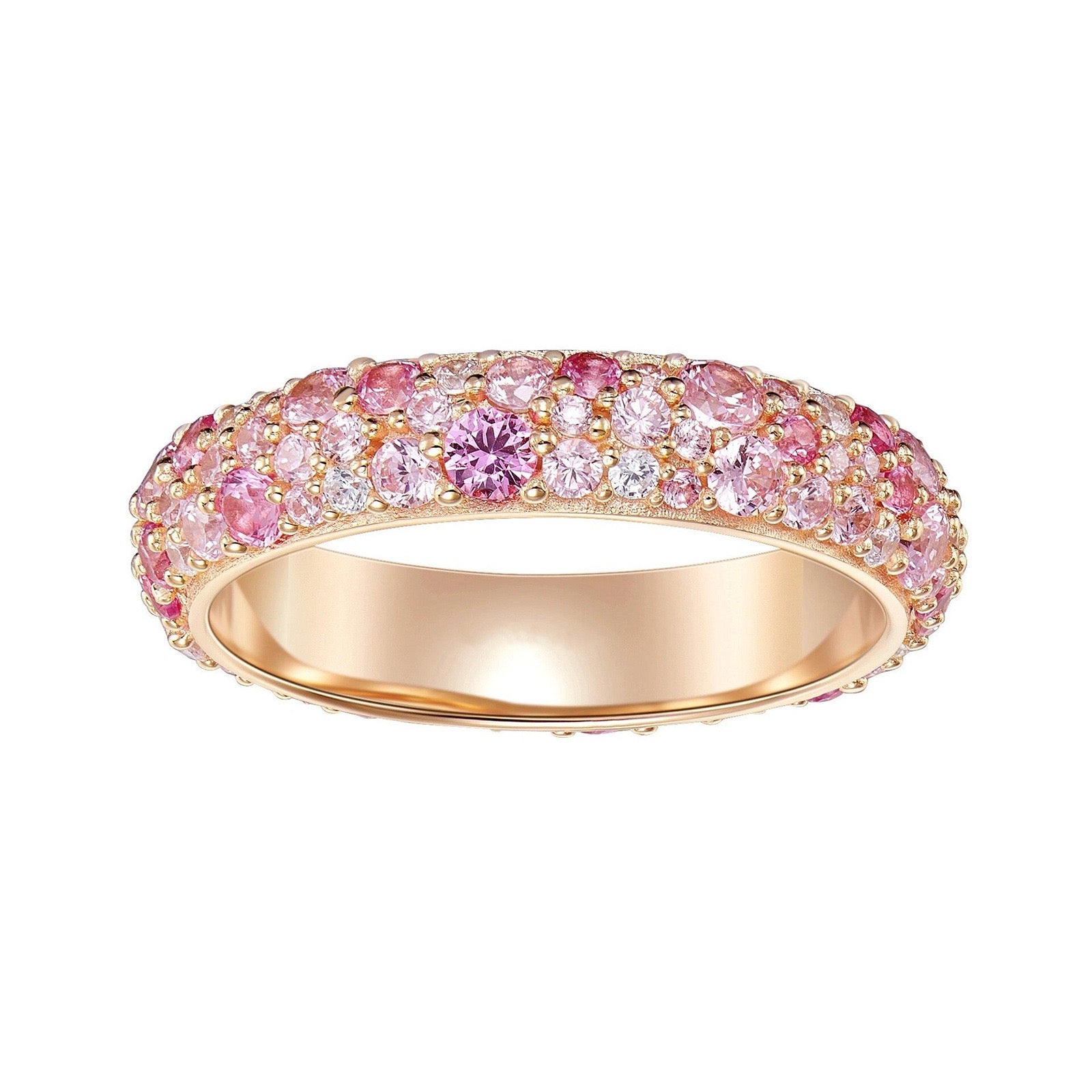 【Premium Quality】S925 Silver Gradient Pink Zircon Ring