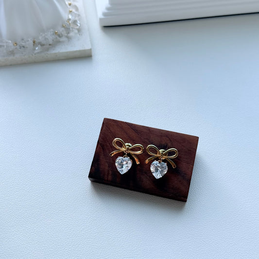 Knot Bow Stainless Steel Stud Earrings