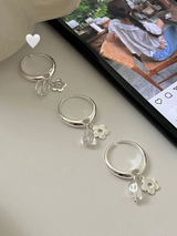 Silver Bloom & Crystal Accent Ring
