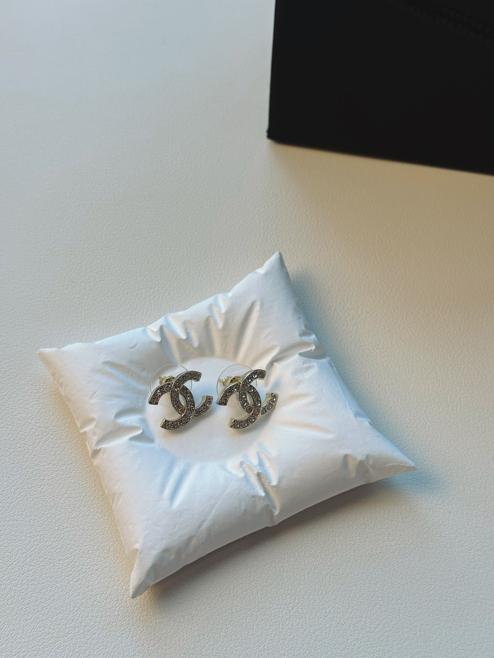 Crystal CC Logo Stud Earrings
