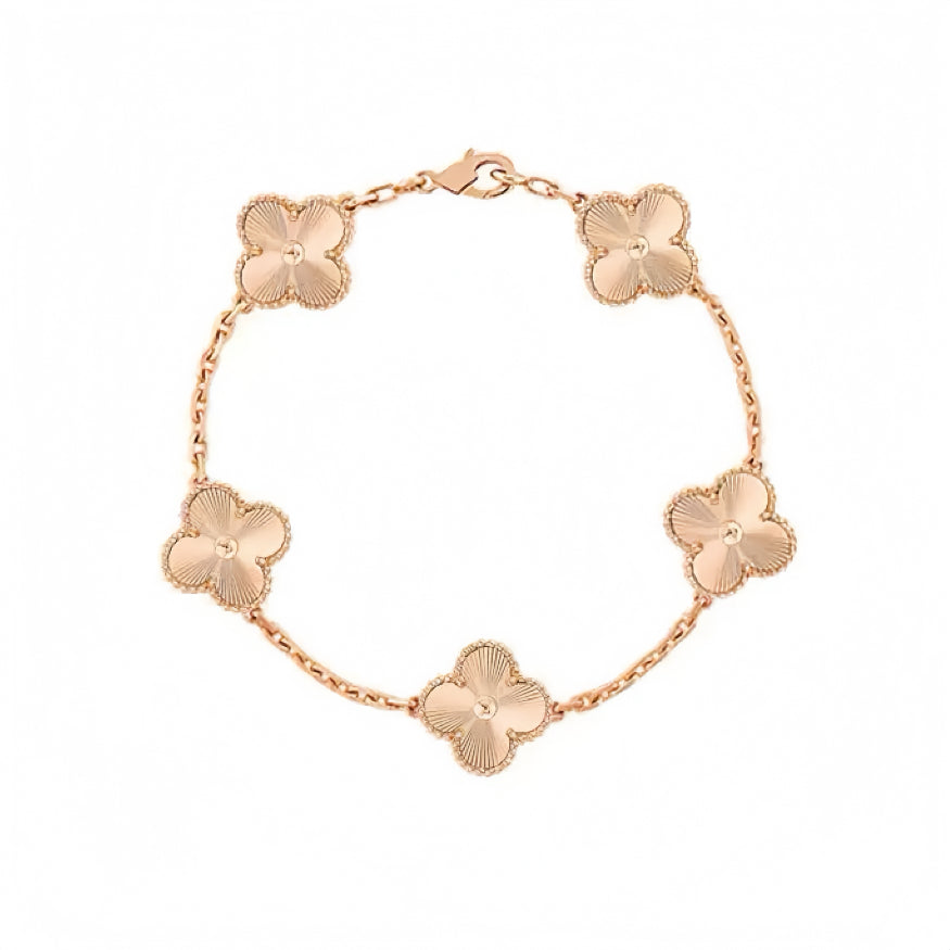 【Premium Quality】CNC Lucky Clover Five-Flower Bracelet