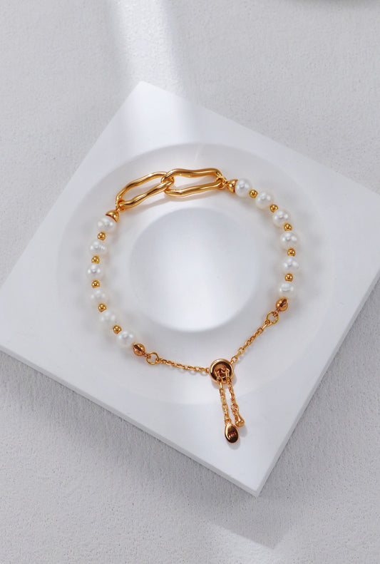 【Premium Quality】S925 Silver Bracelet with Natural Pearls