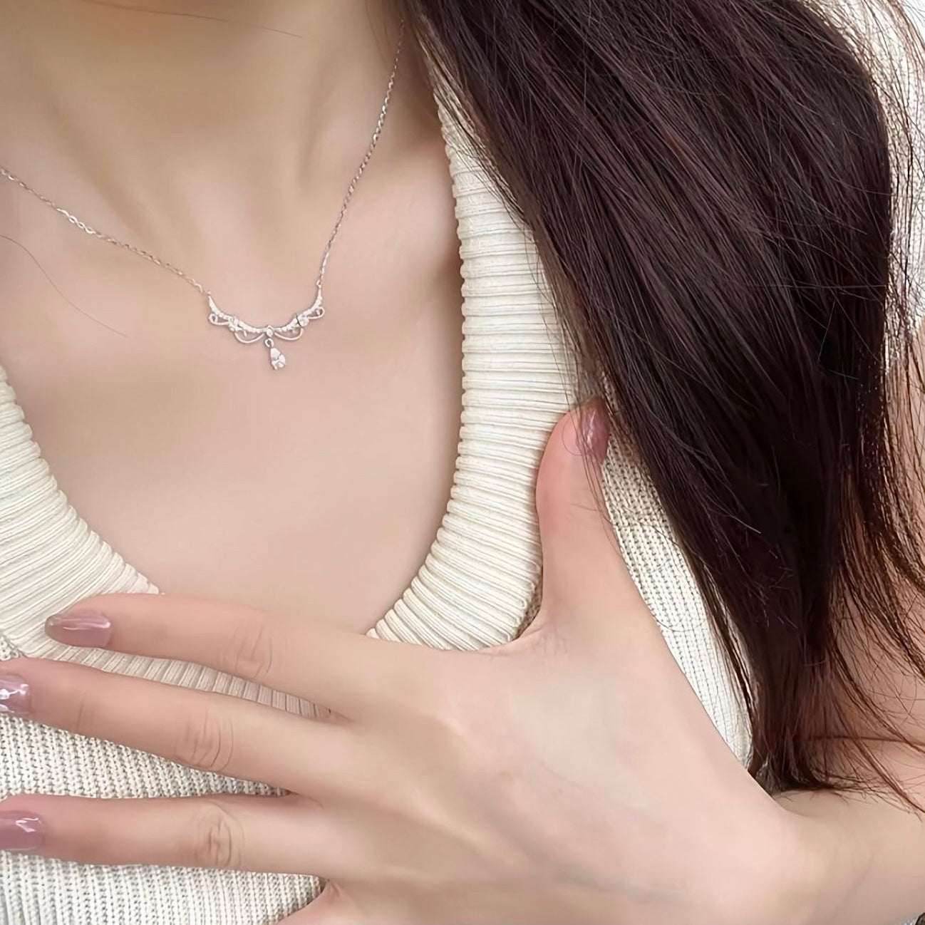 S925 Sterling Silver Princess Style Necklace