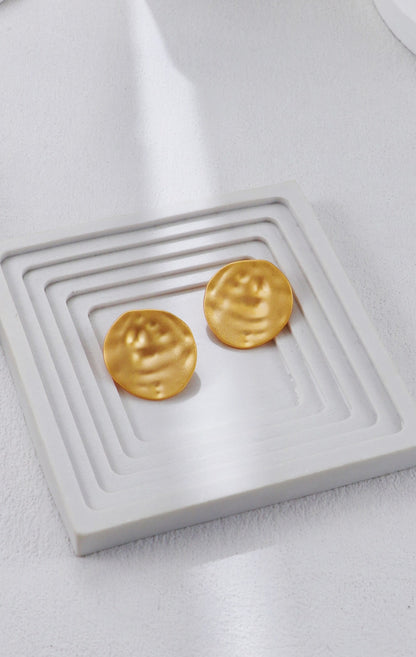 【Premium quality】925 Sterling Silver Matte Texture Minimalist Earrings