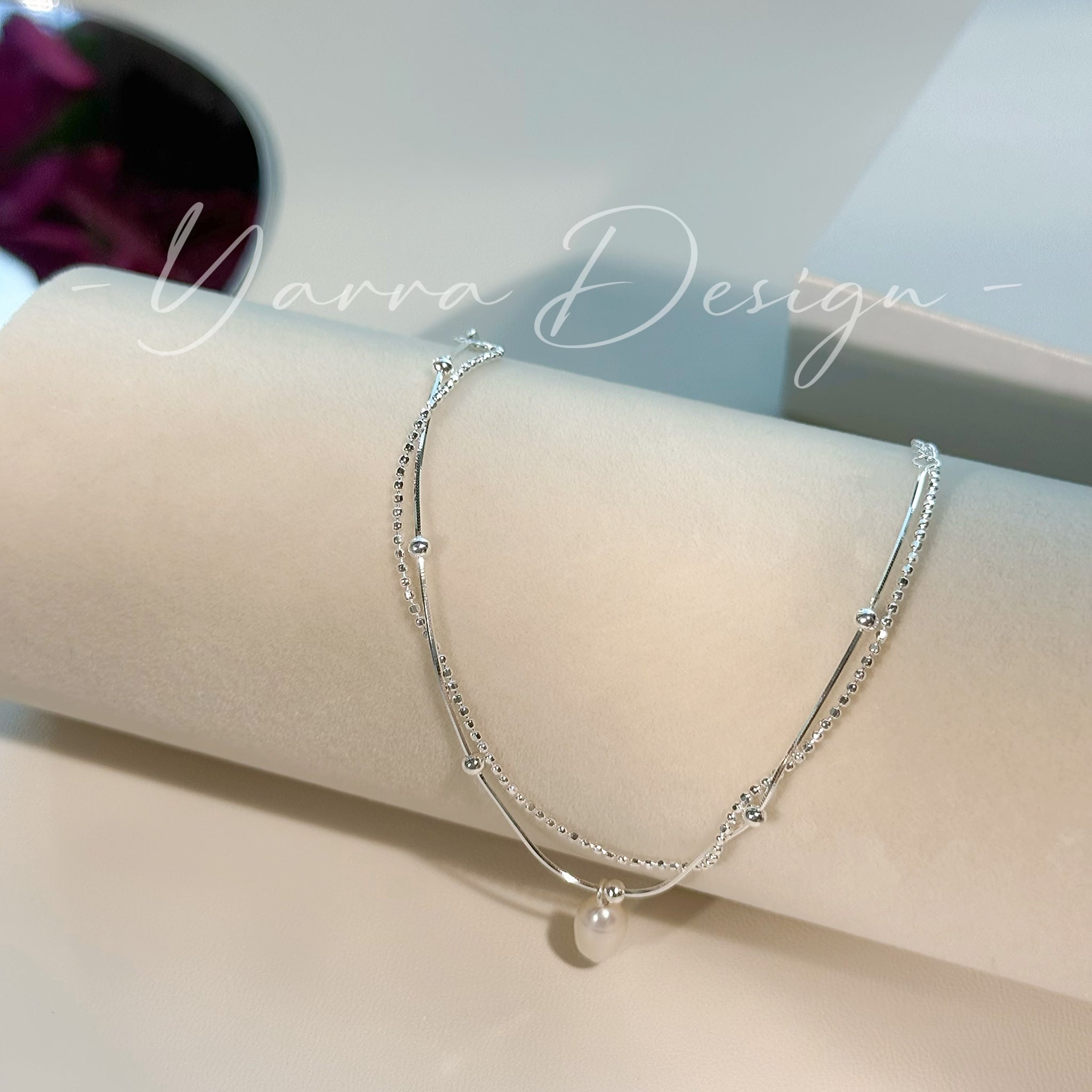 Double-Layer Pearl S925 Sterling Silver Bracelet