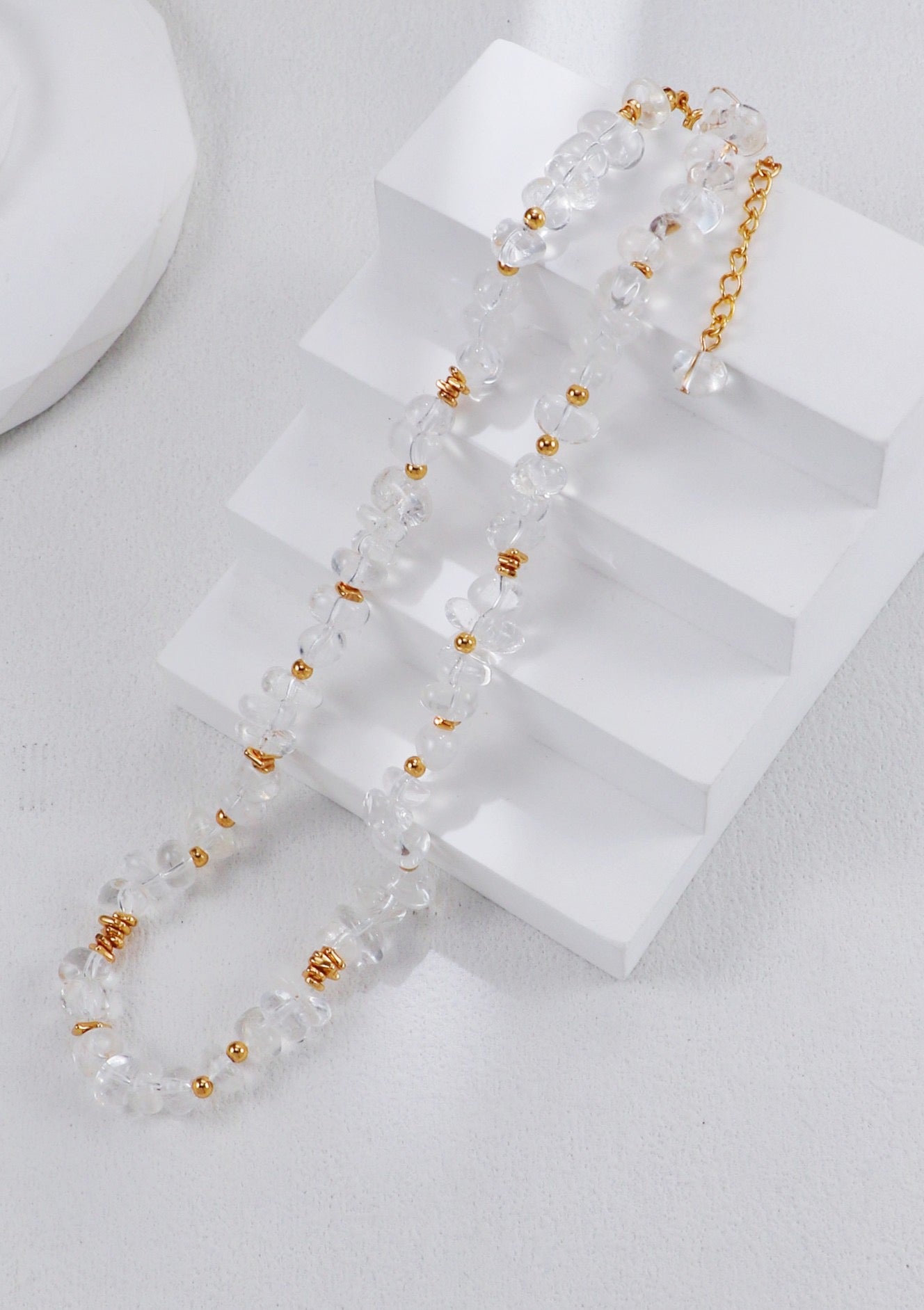 【Premium quality】925 Sterling Silver Vintage Gold Crystal Necklace
