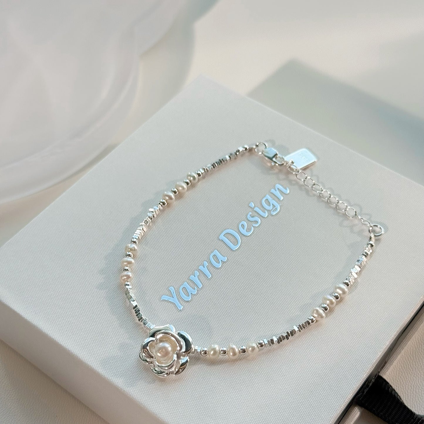 Camellia Pearl S925 Sterling Silver Bracelet
