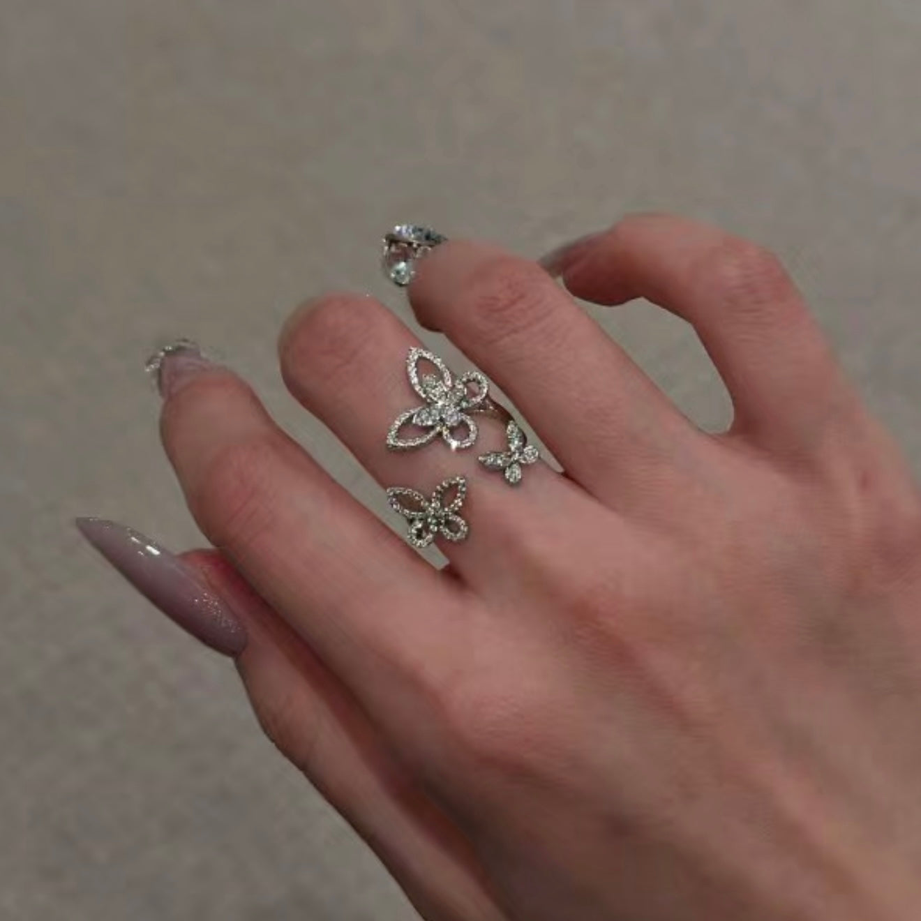 Triple Butterfly Ring