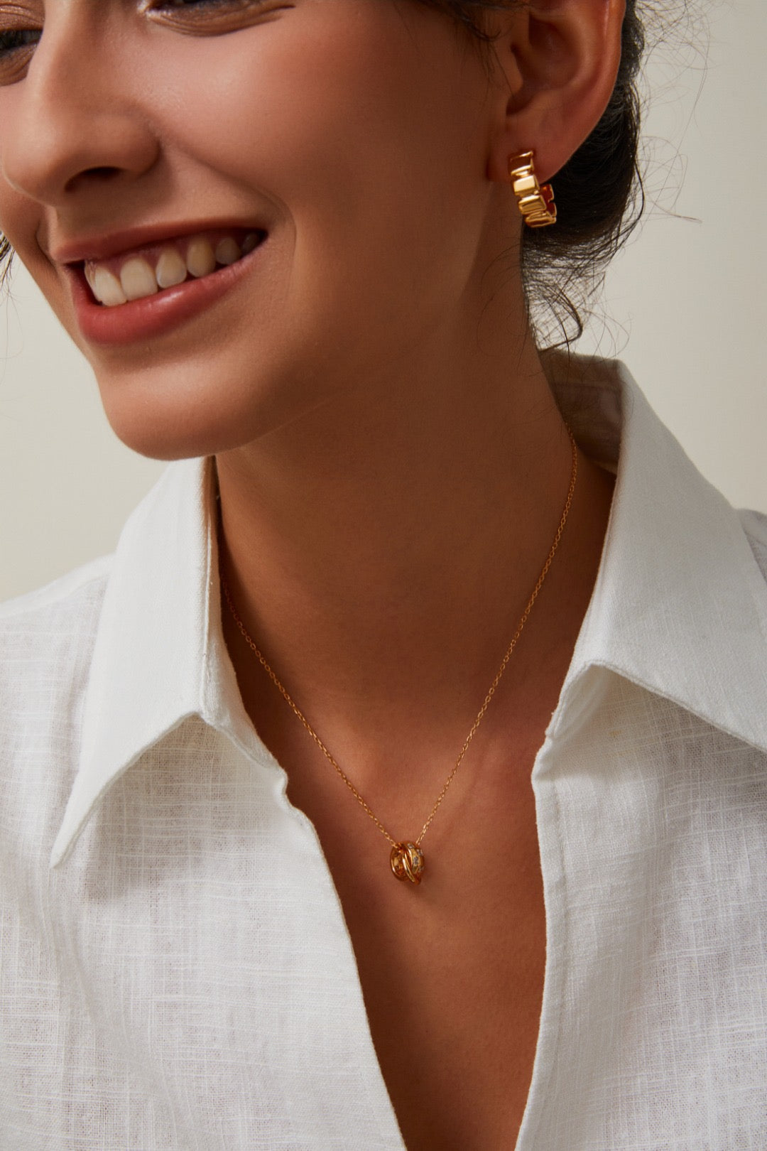 【Premium Quality】S925 Silver Double Ring Necklace