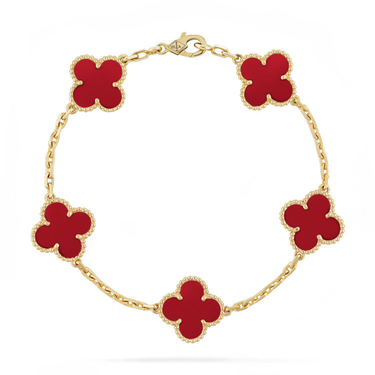 【Premium Quality】CNC Lucky Clover Five-Flower Bracelet
