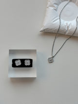 Full Pave Clover Necklace & Earrings