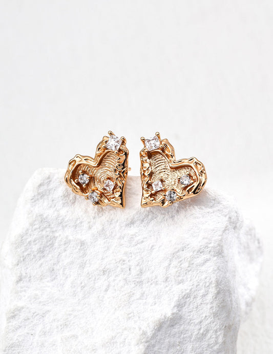 【Premium Quality】S925 Silver Vintage – Heart & Fingerprint Fusion