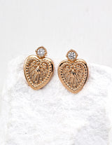 【Premium Quality】S925 Silver Vintage Spade & Heart Design Earrings – Timeless Romance