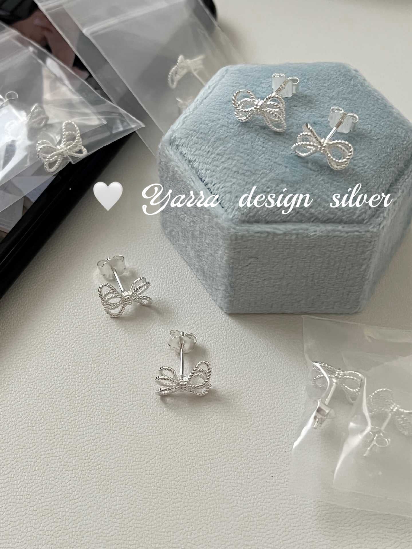 S925 Sterling Silver Layered Hollow Bow & Twist Knot Stud Earrings