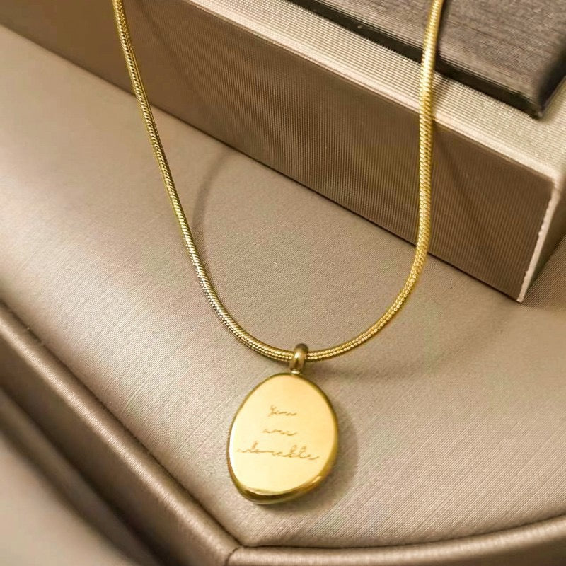 Trendy Titanium Steel Necklace – Fade-Proof Pendant Chain, Minimalist Statement Jewelry