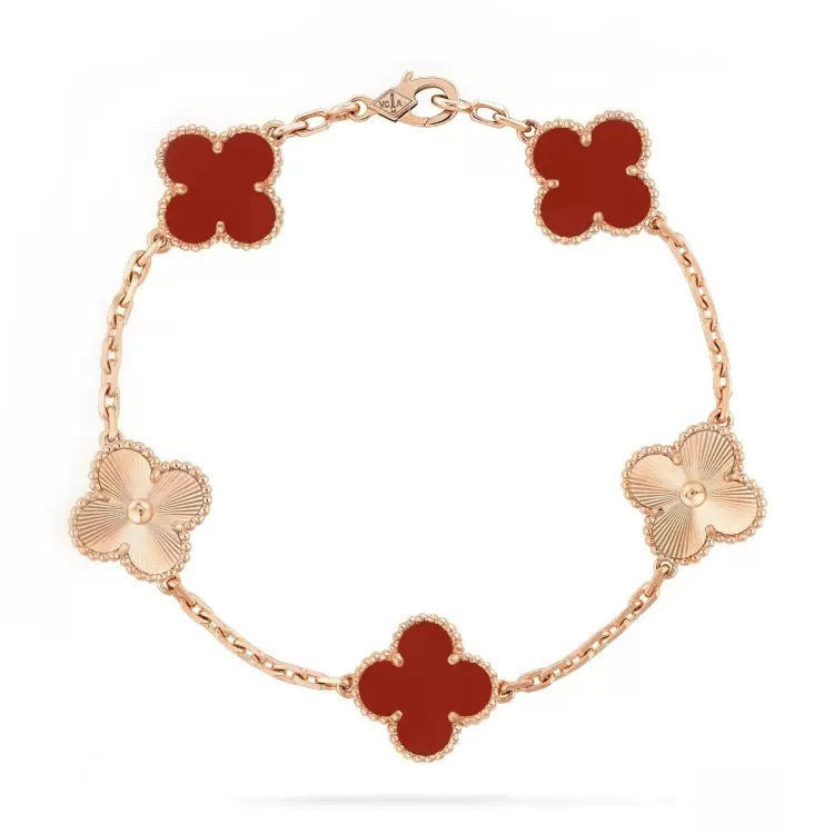【Premium Quality】CNC Lucky Clover Five-Flower Bracelet