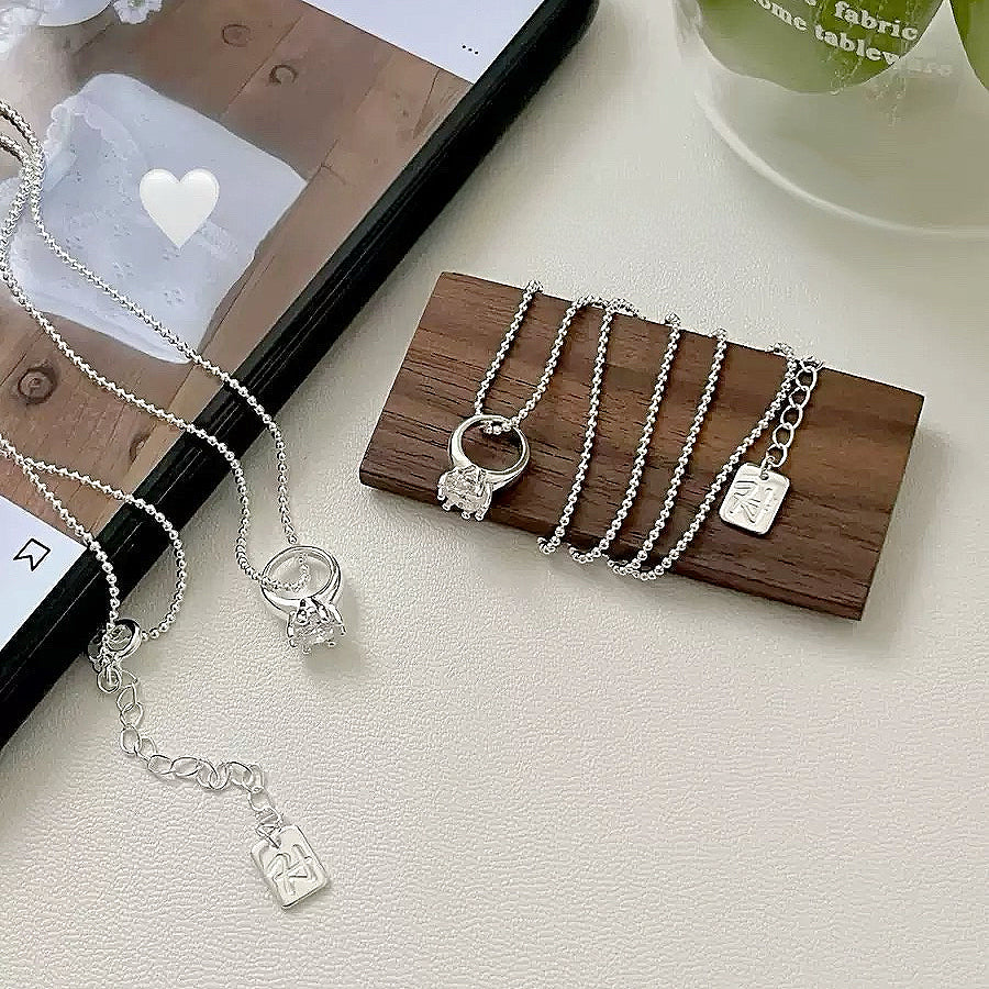 Mini Ring Pendant S925 Sterling Silver Necklace