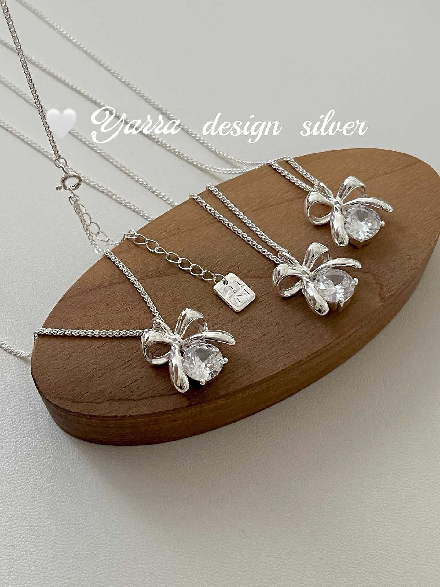 S925 Sterling Silver Bow Necklace – Minimal Chic