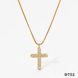 Full Diamond Cross Stainless Steel Necklace