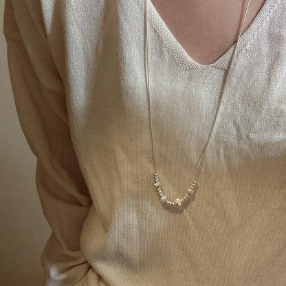 925 Sterling Silver Bow Bead Necklace