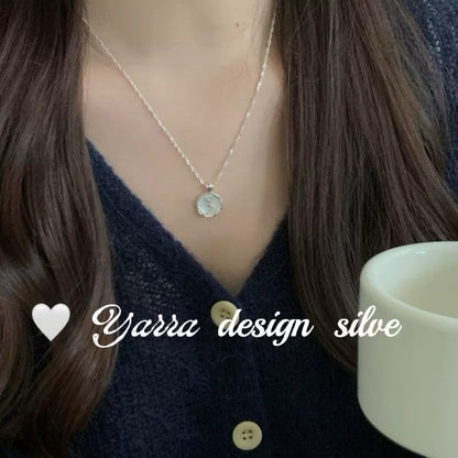 S925 Sterling Silver White Enamel Tulip Necklace