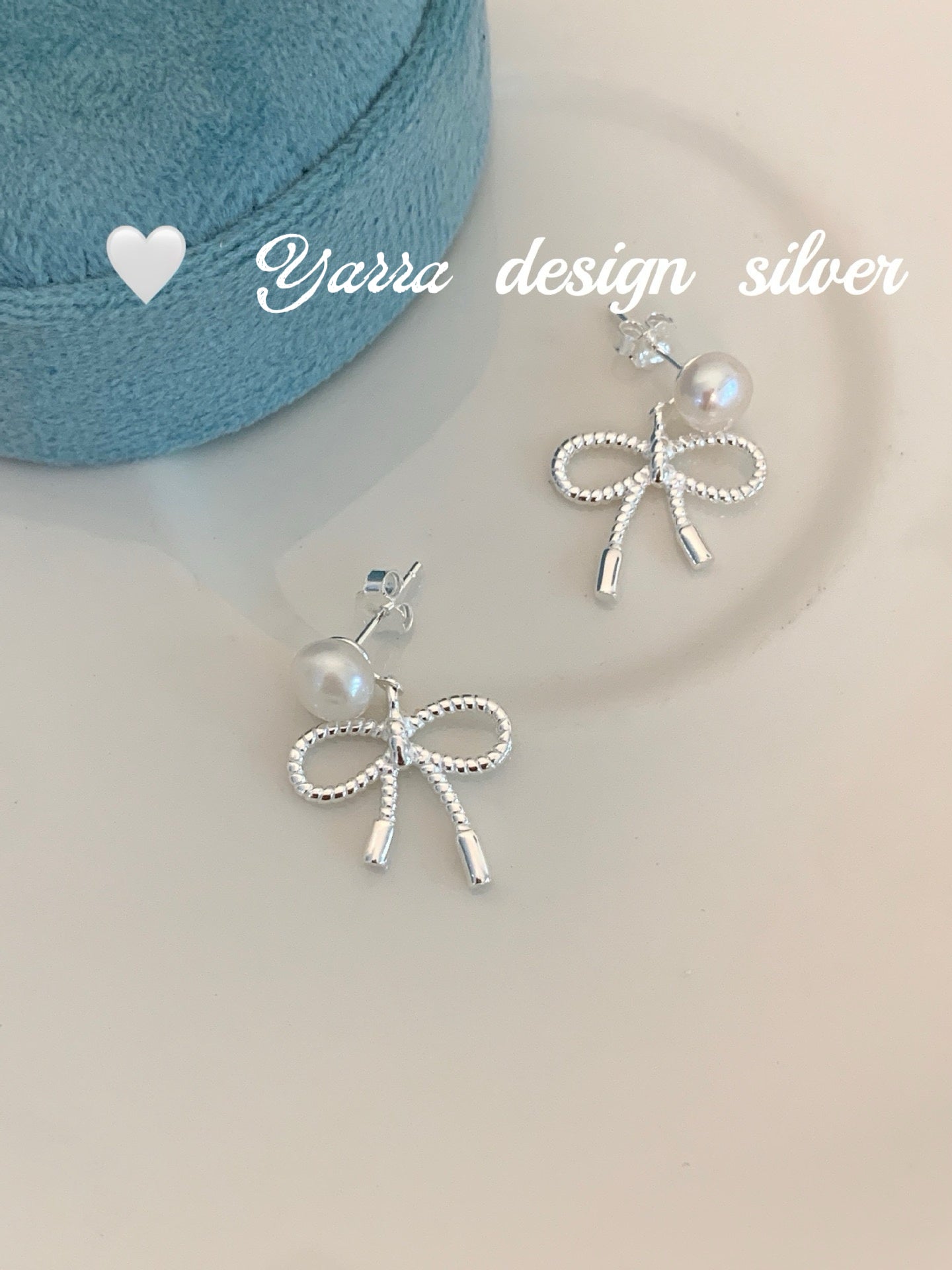 Bow & Pearl Stud Earrings