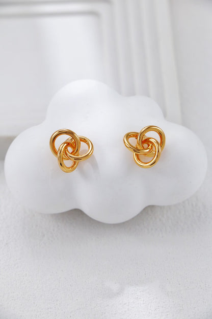 【Premium Quality】S925 Silver Knot Triple Ring Earrings – Modern & Chic