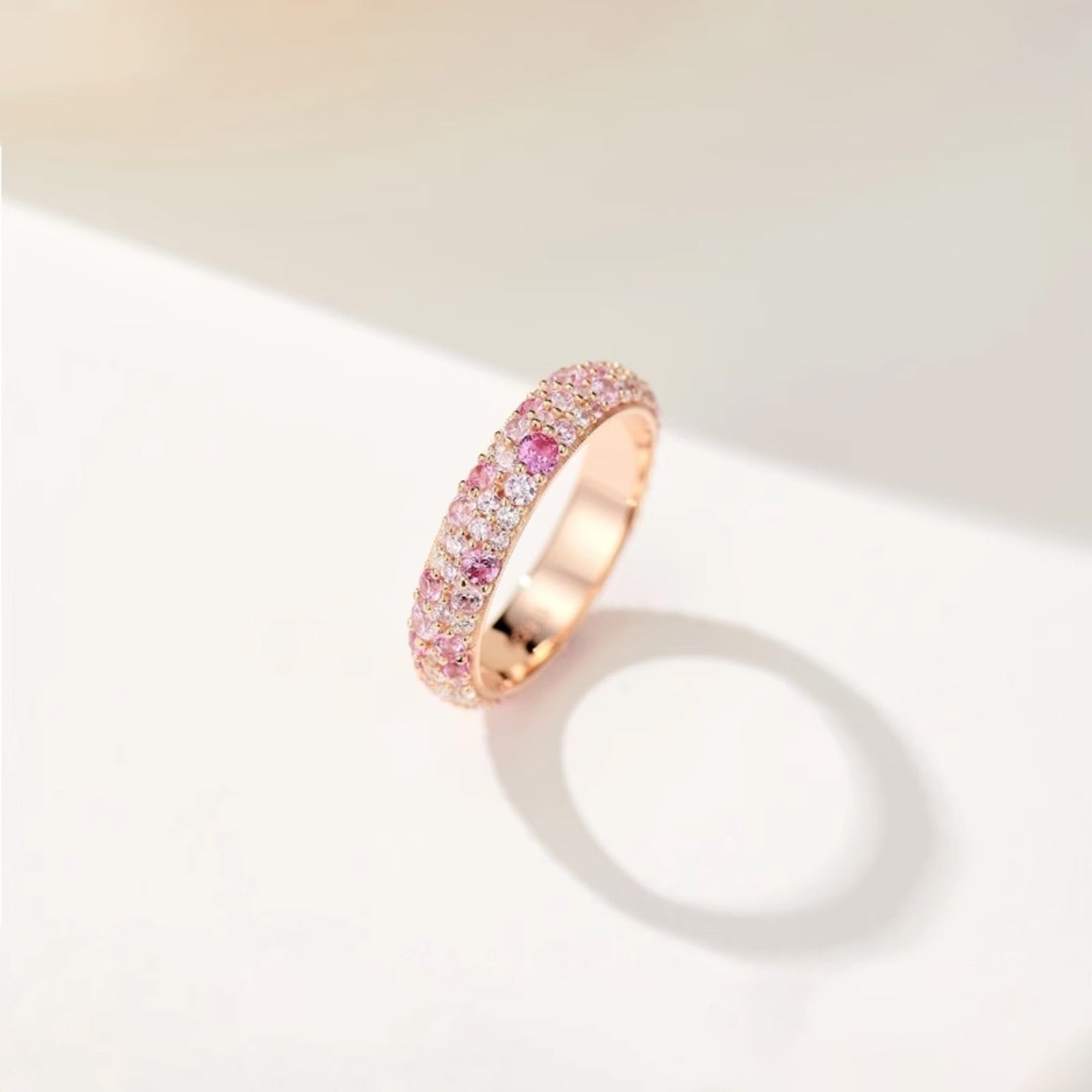【Premium Quality】S925 Silver Gradient Pink Zircon Ring