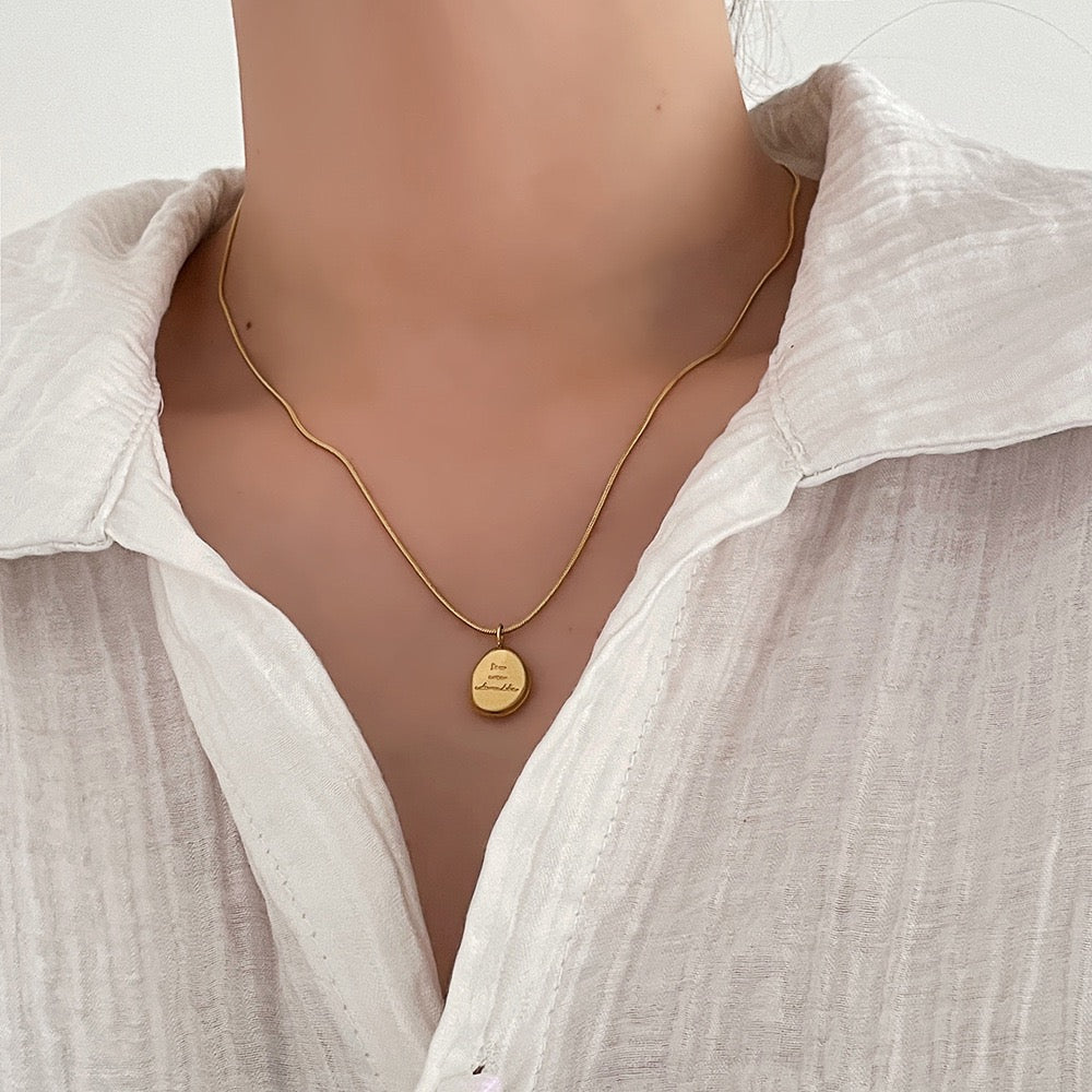 Trendy Titanium Steel Necklace – Fade-Proof Pendant Chain, Minimalist Statement Jewelry