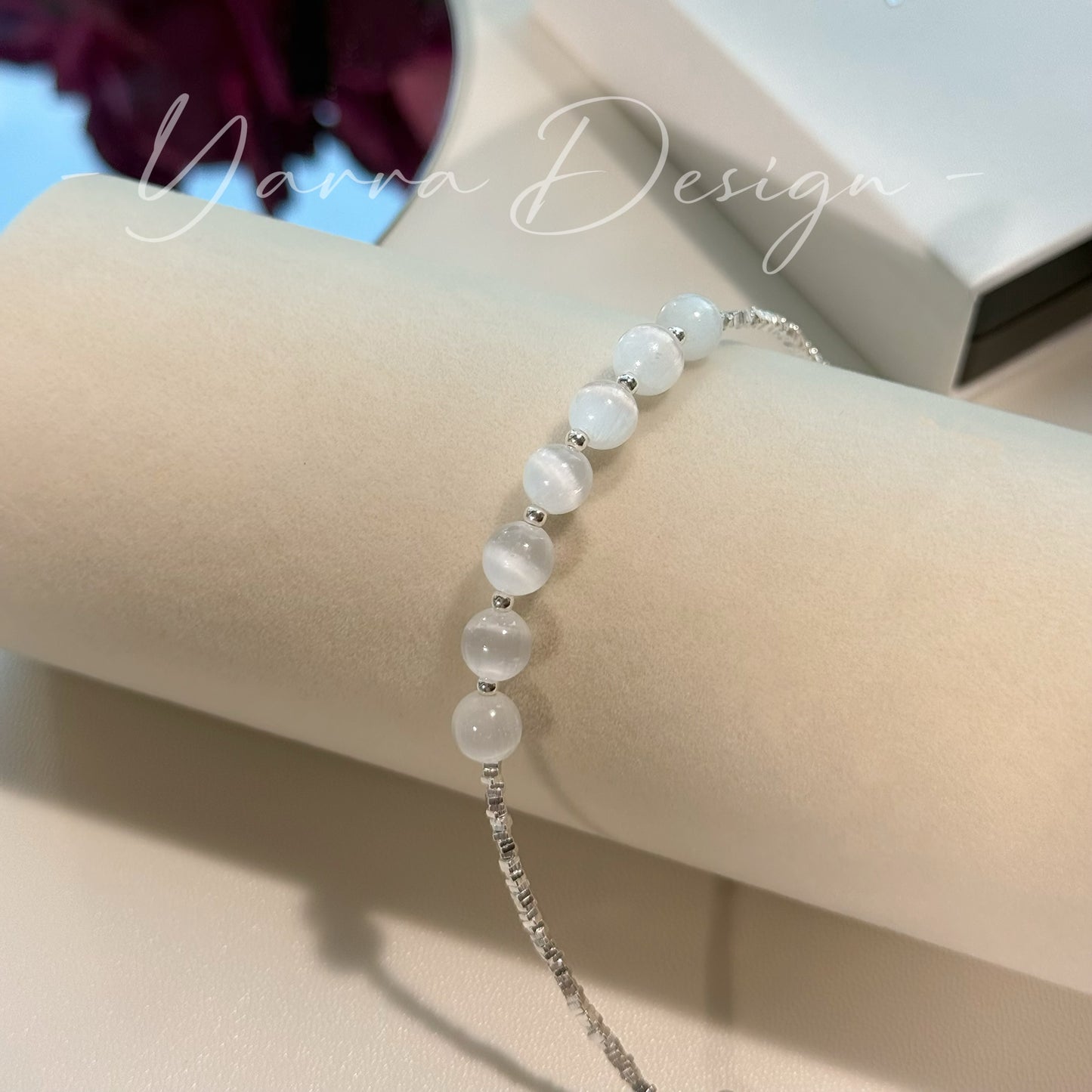 Minimalist S925 Sterling Silver Gypsum Stone Bracelet