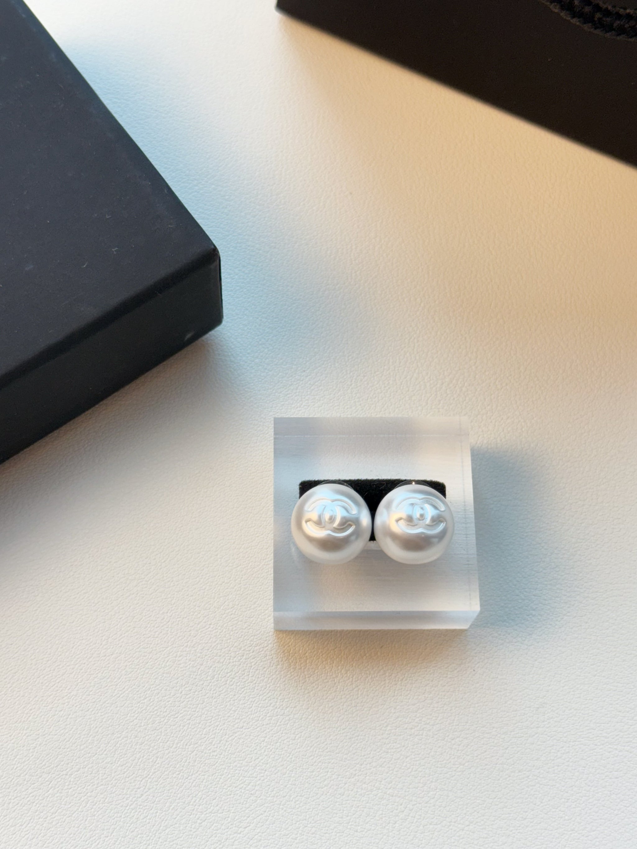 Vintage Pearl Double-C Logo Stud Earrings