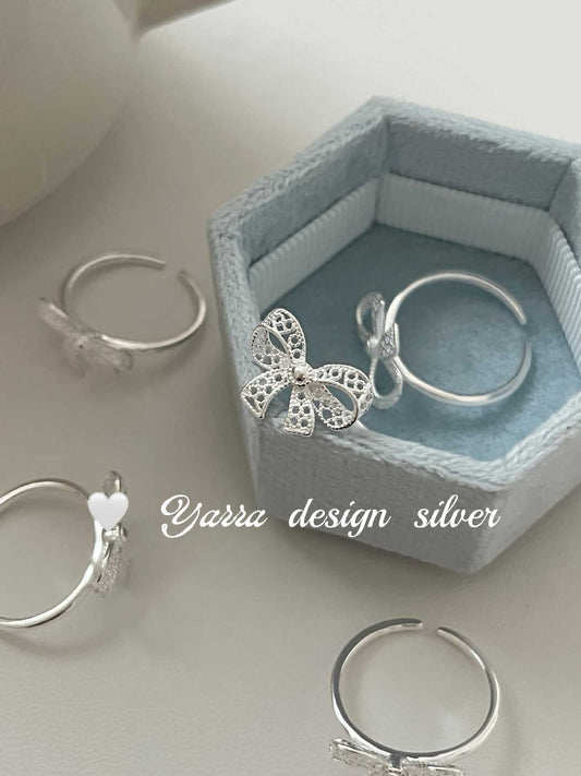 Girly lace bow ring