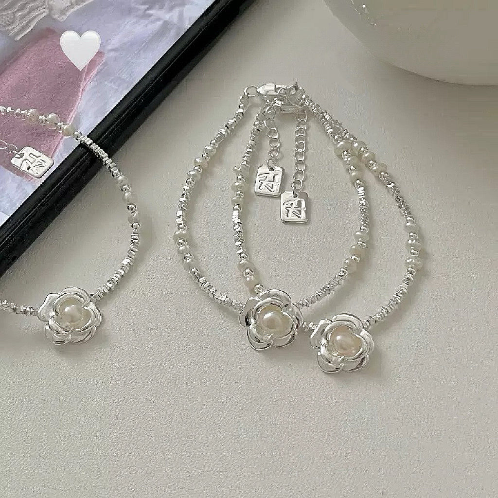Camellia Pearl S925 Sterling Silver Bracelet