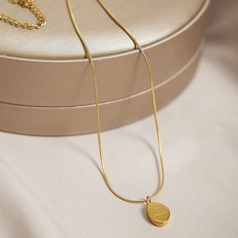 Trendy Titanium Steel Necklace – Fade-Proof Pendant Chain, Minimalist Statement Jewelry