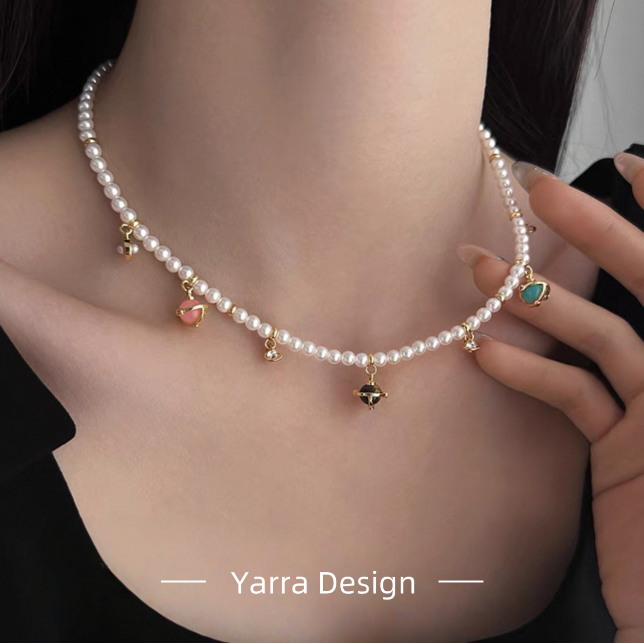 Saturn Pearl Necklace