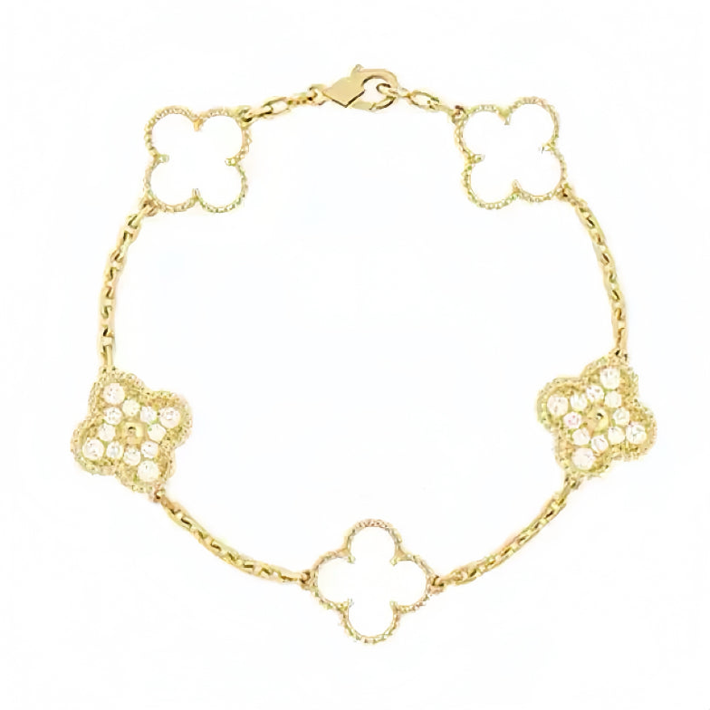 【Premium Quality】CNC Lucky Clover Five-Flower Bracelet