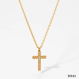 Full Diamond Cross Stainless Steel Necklace