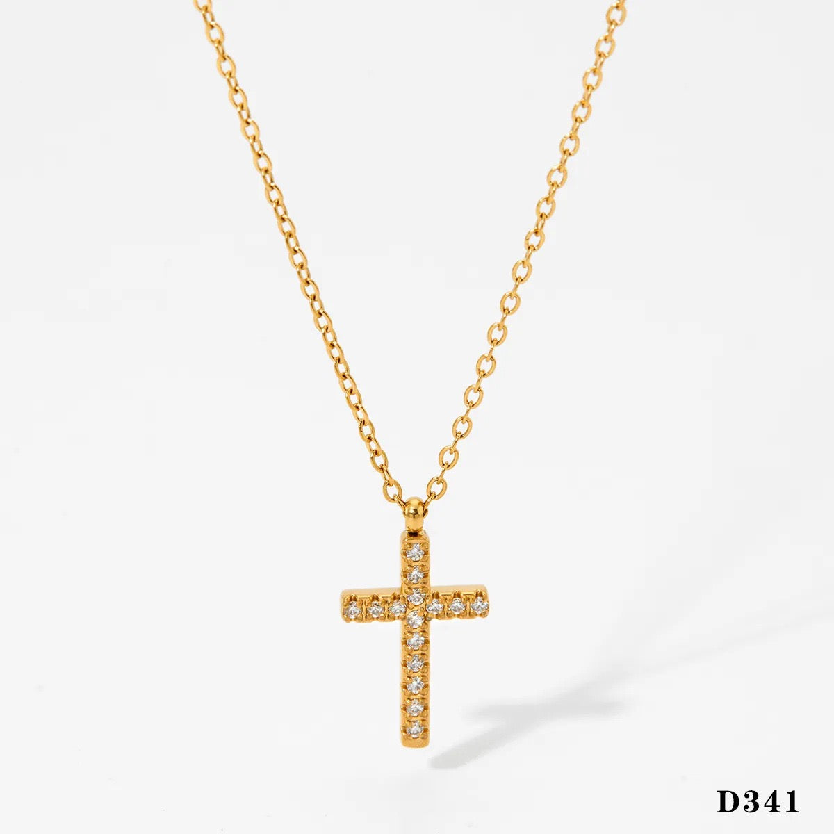 Full Diamond Cross Stainless Steel Necklace