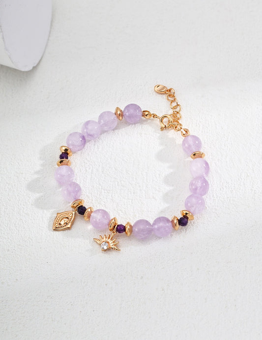 【Premium Quality】S925 Silver Bracelet with Natural Pearl, Amethyst & Aquamarine