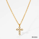 Full Diamond Cross Stainless Steel Necklace